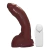 Pênis de Borracha Com Vibrador, Ventosa e Saco 21cm x 5,5cm Marrom Zeus