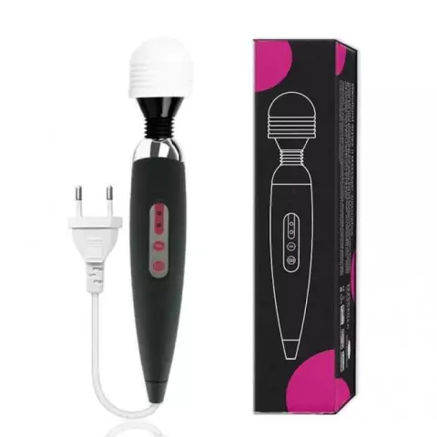 Vibrador Varinha Mágica Preta Wand Cool Style 2.0 Elétrico Bivolt