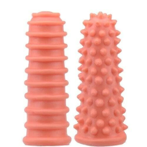 Capa De Dedo Estimuladora Com Textura 8cm x 3cm Bege