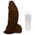 Pênis de Borracha Com Vibrador, Ventosa e Saco 21cm x 6,5cm Marrom Thunder