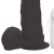 Pênis de Borracha Com Vibrador, Ventosa e Saco 20cm x 4,5cm Preto Apolo