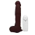 Pênis de Borracha Com Vibrador, Ventosa e Saco 21cm x 5cm Marrom Heitor
