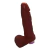 Pênis de Borracha Com Vibrador e Saco 20cm x 4,5cm Marrom Apolo