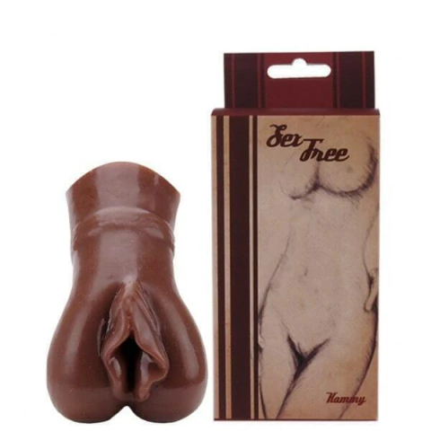 Masturbador De Cyberskin Forma de Vagina Marrom Free Kammy PK008CH KLM0016