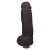 Pênis de Borracha Com Vibrador e Saco 19cm x 5,5cm Preto Ares