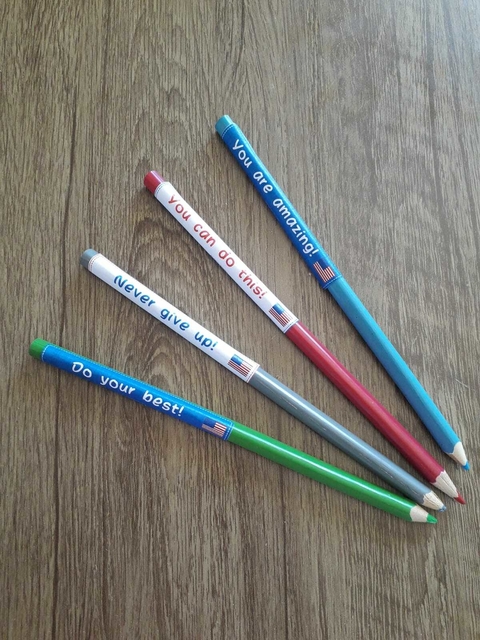 Adesivos motivacionais para lápis
