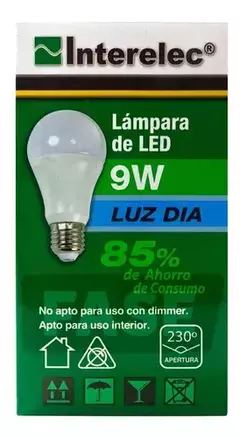 Lampara De Led 9w Luz Dia Interelec - comprar online
