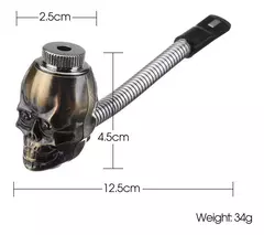 Pipa Calavera Metal Flex Con Tapa Y Luces en internet