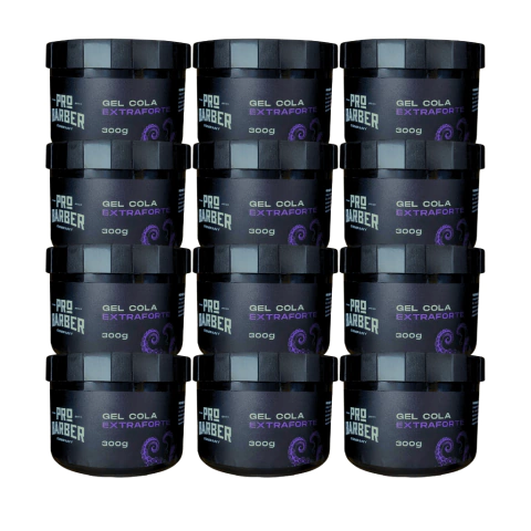 Fardo 12un Gel Cola Extraforte Pro Barber 300g