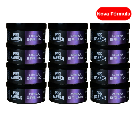 Fardo 12un Cera Modeladora Pro Barber Brilho 70g