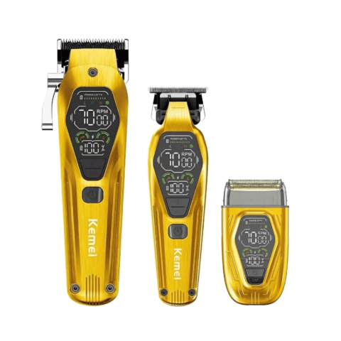 Combo Kemei Corte + Acabamento + Shaver KM-8551 Bivolt
