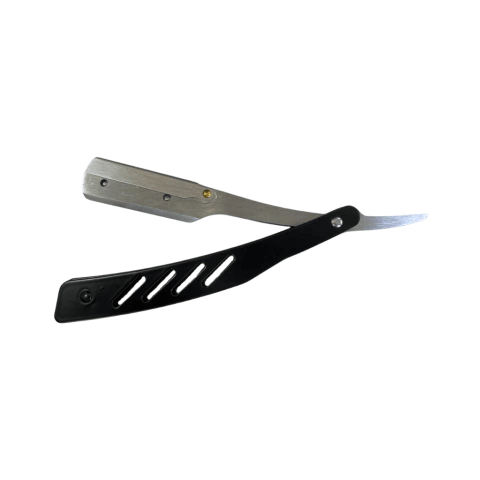 Navalhete de Barbear Inox Retrátil Profissional Preto/Prata