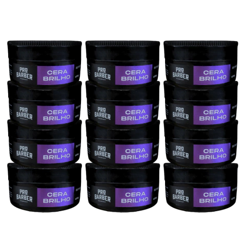 Fardo 12un Cera Modeladora Pro Barber Brilho 120g