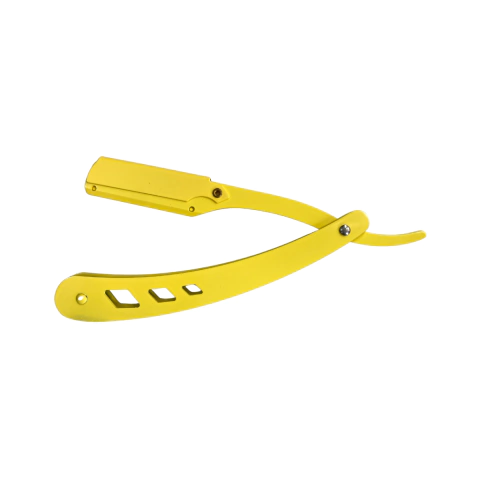 Navalhete de Barbear Inox Retrátil Profissional Amarelo