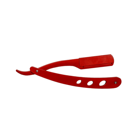 Navalhete de Barbear Inox Retrátil Profissional Vermelho