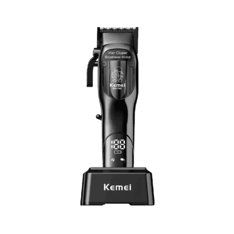 Máquina de Corte Kemei KM 1766 Preta Bivolt