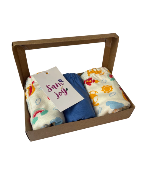 Kit 3 Cuecas Infantis 100% Algodão - Conforto, Estilo e Diversão