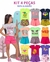 Kit 4 Peças de Roupas Infantil Menina- 2 Camisetas + 2 Shorts - Kit 2 Conjuntos de Roupa Verão