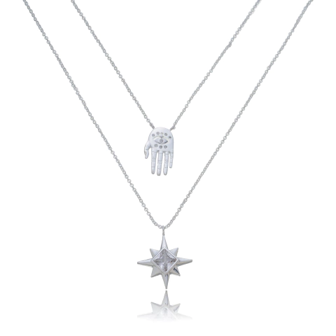 Escapulário Proteção Estrelar-Prata