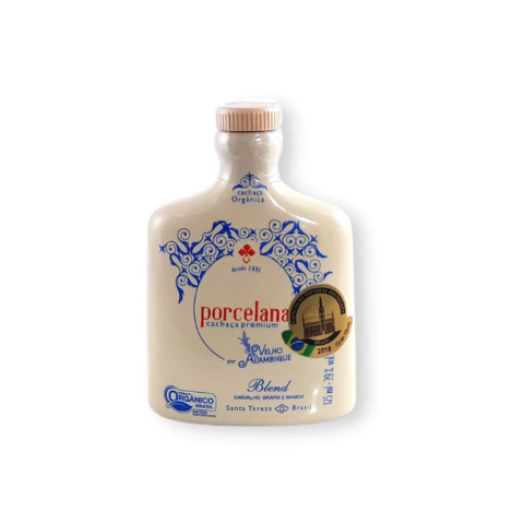 CACHACA OURO PORCELANA VELHO ALAMBIQUE CACHAÇARIA REMUS 125ML