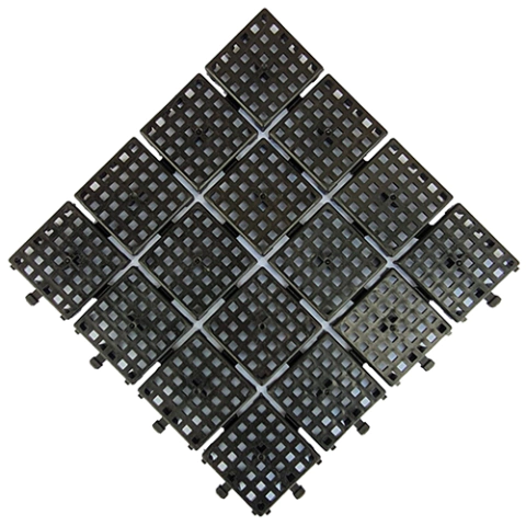 Piso Articulado Flexível 25X25X2 Preto