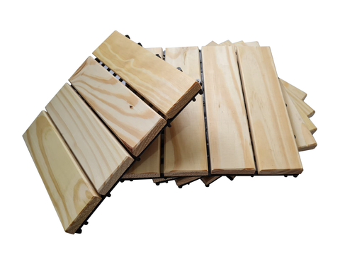 Deck de Madeira com Base Plástica (Madeira de Pinus)