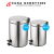 Set tachos de basura de 3lt y 12lt Acero Inoxidable Base antideslizante Con pedal Cesto Acero