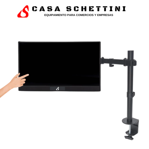Monitor Táctil Capacitivo 19" Hdmi Vga Touchscreen Punto de venta con Soporte Flotante Articulado 360°