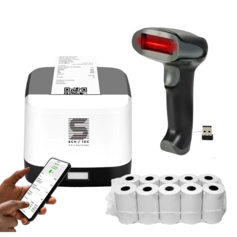 Kit Inalámbrico para Comercios: Impresora térmica 58mm Bt + Lector Códigos 1D Inalámbrico + Rollos