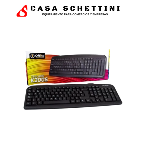 Teclado con conexión Usb marca Office K200 Español Latinoamerica Con Cable y letra Ñ