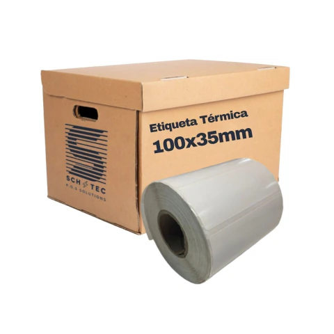 Etiquetas Autoadhesiva Térmica 100x35 x1000 Etiquetas Buje 40mm 1 banda