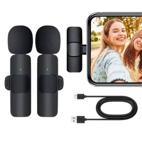 Set X 2 Micrófonos Inalámbricos Corbatero Minis Gadnic Usb Tipo C