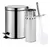 Set Tachos De Basura 3 Lts Y Escobilla Baño Negro o Acero Cesto Pedal Nitcom - comprar online