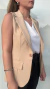 Colete em alfaiataria Luana bege - comprar online