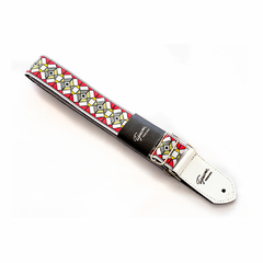 Cinta jacquard vitreaux rojo y blanco
