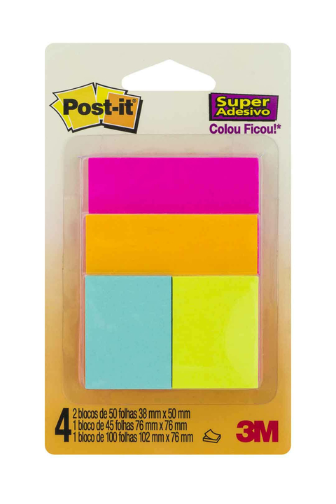 Bloco Adesivo Cascata - Post IT 4 cores