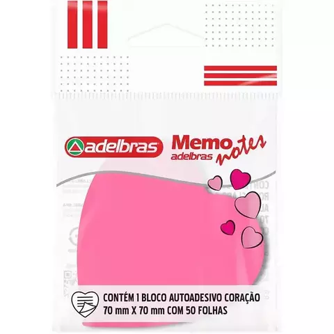 Bloco Adesivo Coração - Adelbras - comprar online