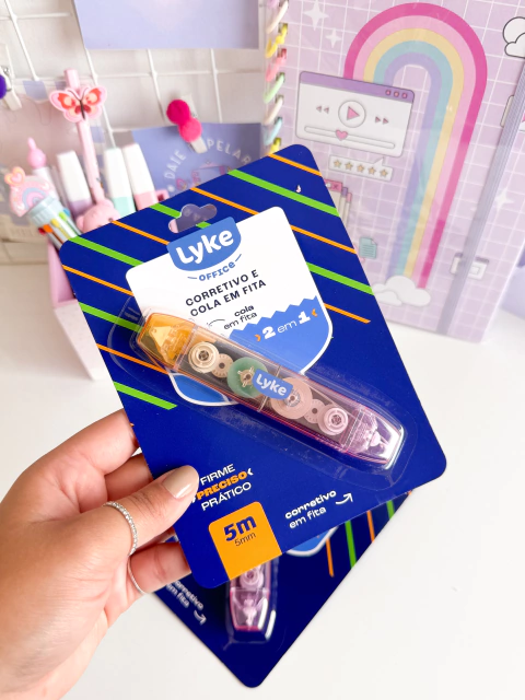 Corretivo e Cola Em Fita - 2 em 1 - Lyke