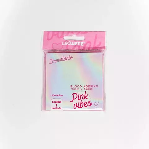 Bloco Adesivo Holografico - Pink Vibes