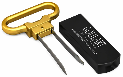 Saca-Rolha Pinça C/ 2 Laminas - Dourado Bodega Goulart