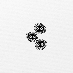 Carimbo Desenho | Ghibli Susuwatari Makkuro Kurosuke - 3x4 cm