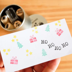 Kit Carimbo "Natal" com 4 minis ø 1,5 cm (latinha) na internet