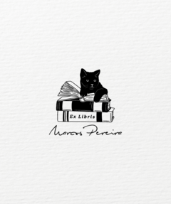 Carimbo Ex-Libris Personalizado | Gato Preto Livros - L08 - comprar online