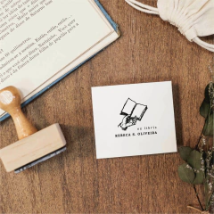 Carimbo Ex-Libris Personalizado | Leitura Vintage - L33