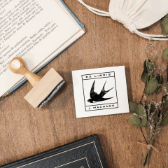 Carimbo Ex-Libris Personalizado | Andorinha - L46