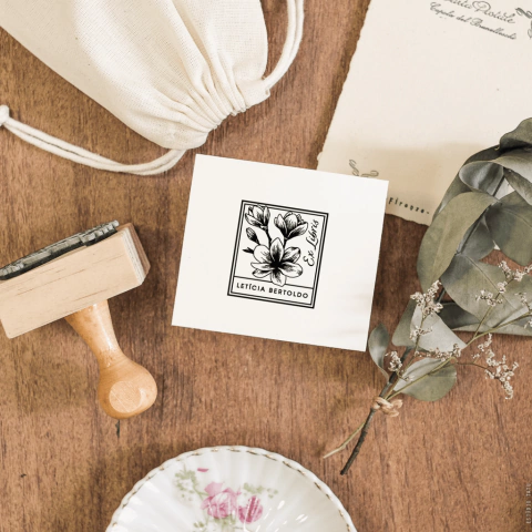 Carimbo Ex-Libris Personalizado | Magnolia - L62
