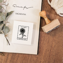 Carimbo Ex-Libris Personalizado | Girassol - L06