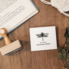 Carimbo Ex-Libris Personalizado | Libélula - L07