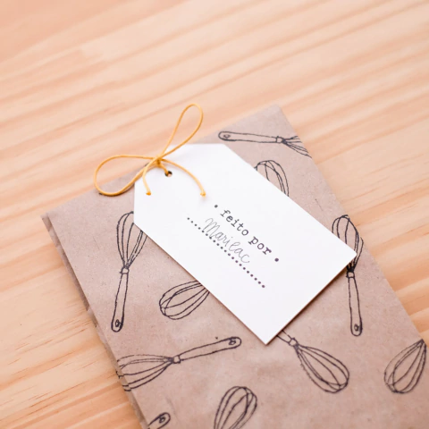 Kit Carimbo "Fouet + Feito por" com 2 un 5x2 cm