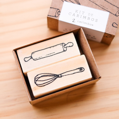Kit Carimbo " Fouet + Rolo de Macarrão" com 2 un 5x2 cm - comprar online